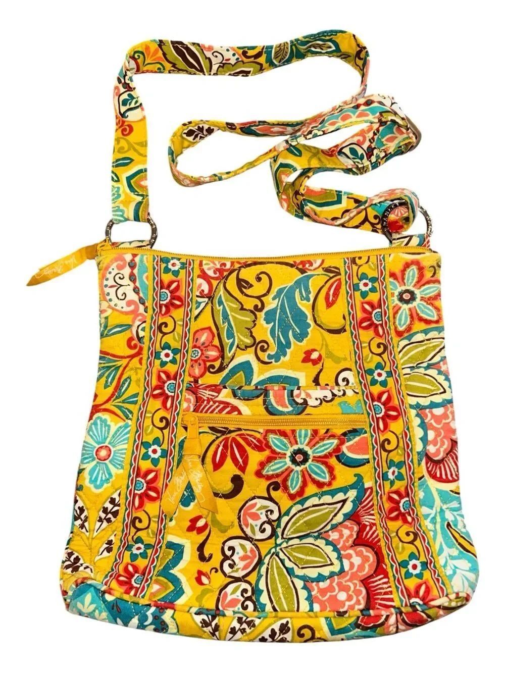 Vera Bradley Retired Quilted Hipster Crossbody Provençal Yellow Floral Pattern